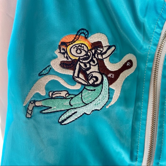 Cold Shoulder Mermaid ( ? ) Decal Bomber Jacket - Picture 2 of 3